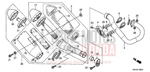 EXHAUST MUFFLER CRF450RA de 2010